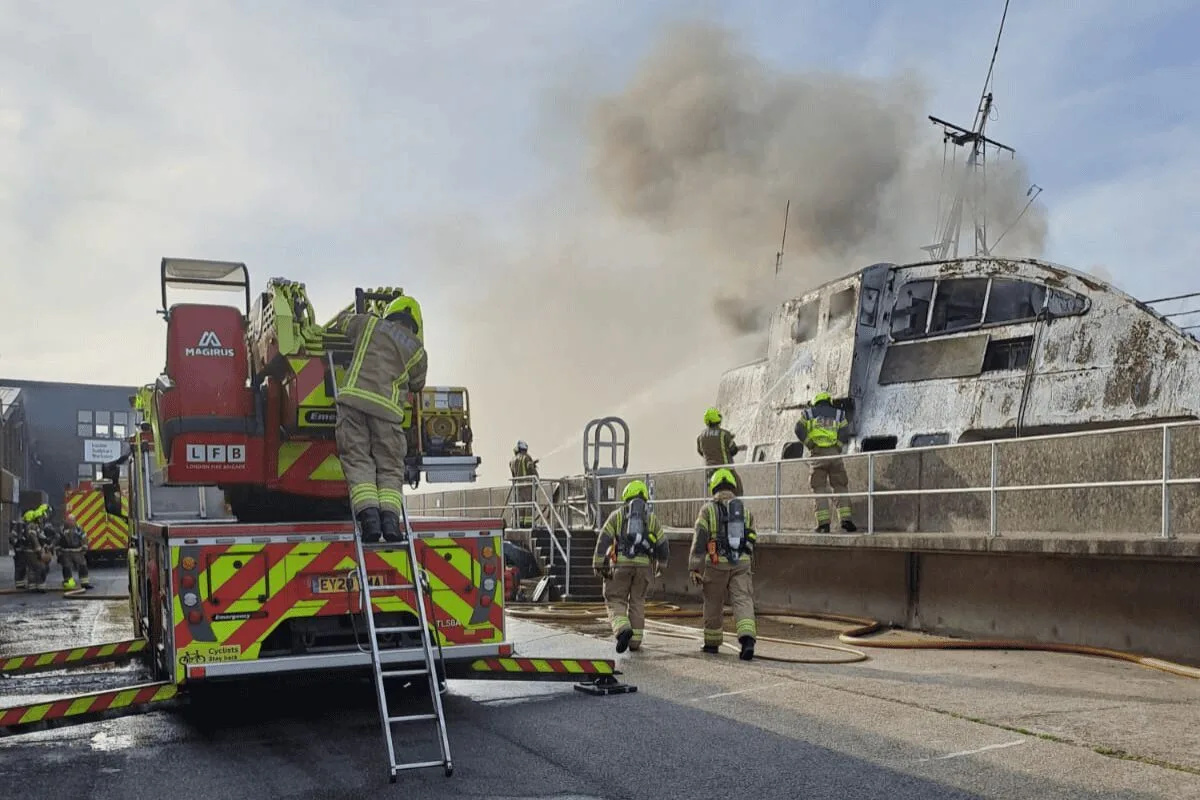 Fire Ravages Historic MV Royal Iris London Thames Ferry That Hosted The Beatles â€“ Investigation Underway