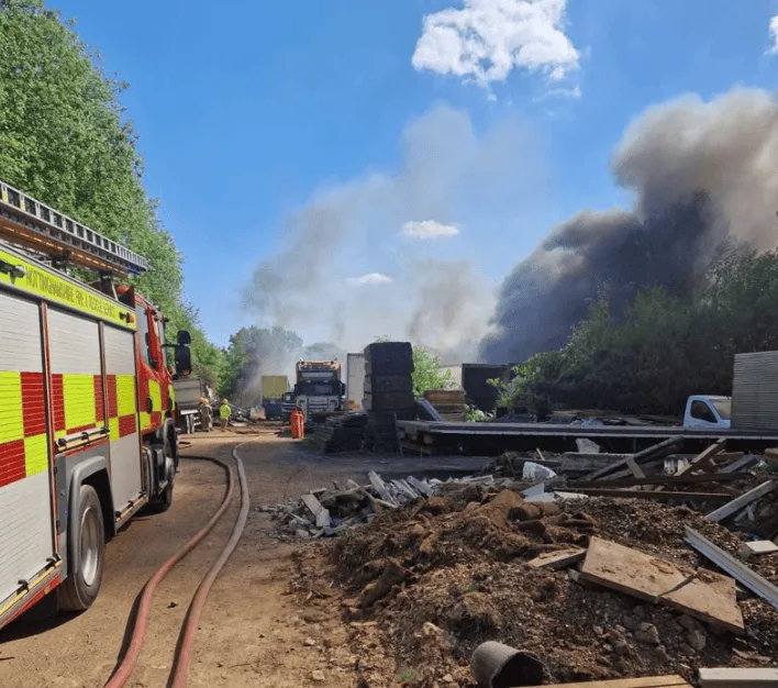 Massive Blaze on Tranker Lane, Worksop Draws Firefighters from 3 Counties