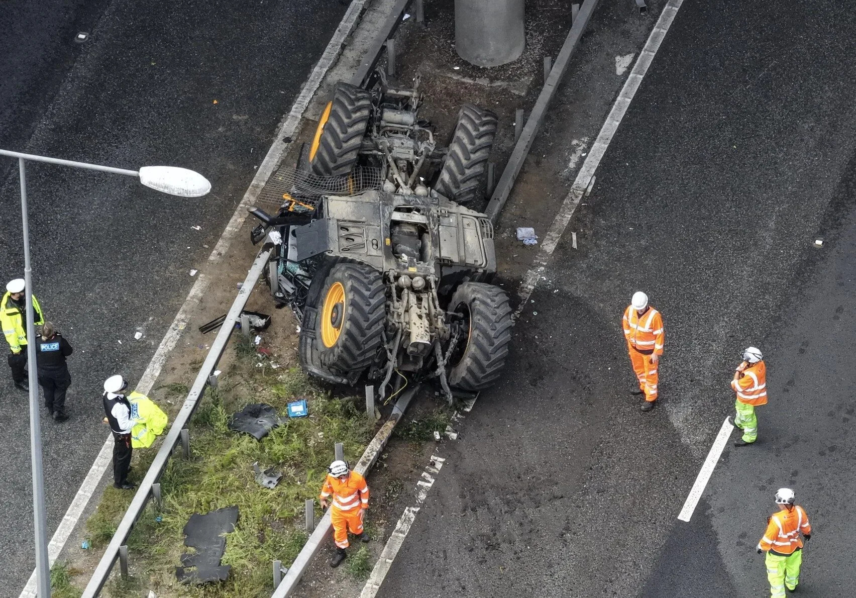 Air ambulance lands on M20 after tractor plunges from bridge near Wrotham