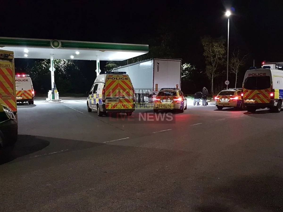 Sixteen Immigrants Found Crammed in Two Lorries at M25 Clacket Lane Services â€“ Police Arrests Made