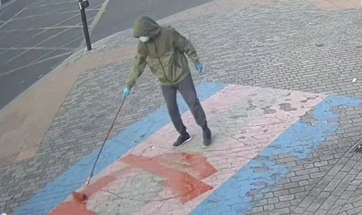 Police Hunt Vandal Defacing Pride Flags with Red Paint at Forest Gate Station