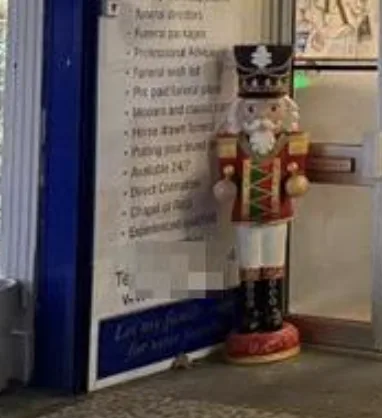 Â£250 Giant Christmas Nutcracker Stolen in Broad Daylight from Sheerness Funeral Home â€“ Two Men Arrested
