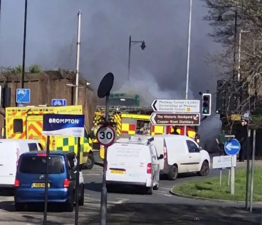 Double-Decker Bus Engine Blaze Sparks Firefighting Drama in Gillingham â€“ No Injuries Reported