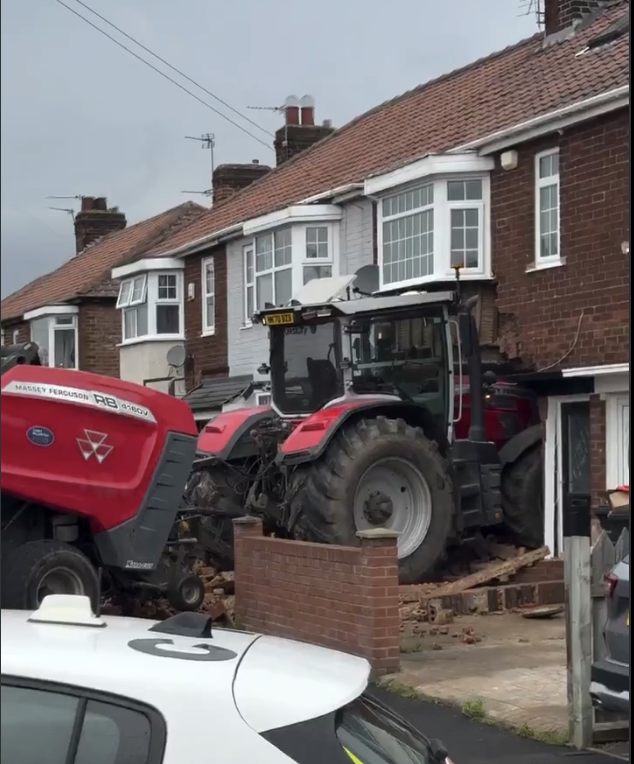 Stolen Tractor Collides with Residential Property on Priory Road