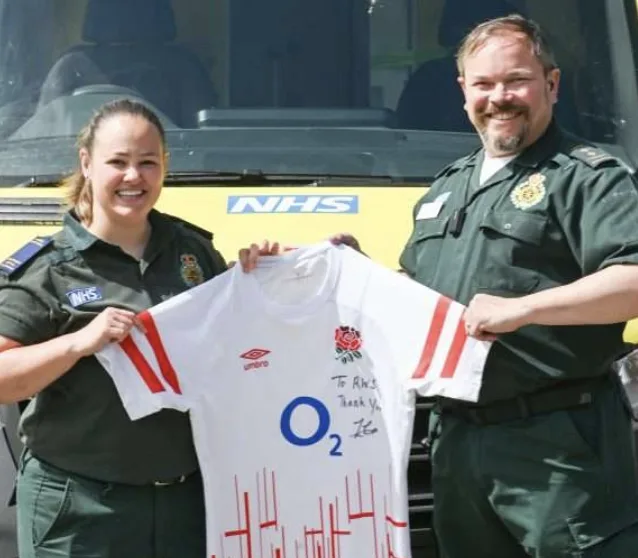 Deaf Ambulance Worker Presents England Rugby Shirt to Mentor in London