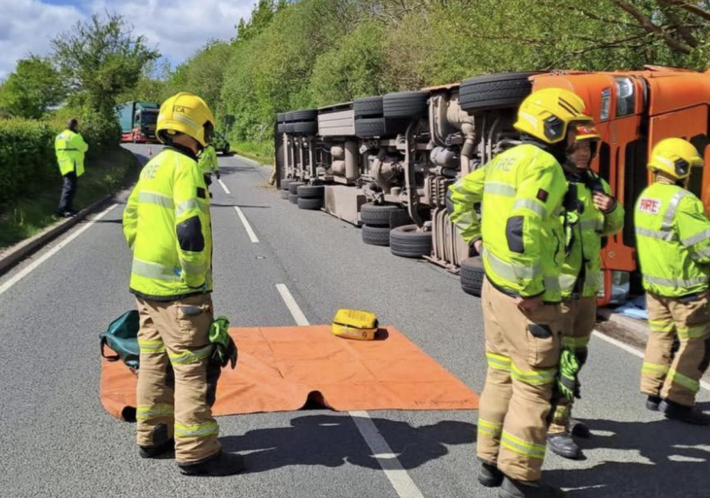 Driver Rescued Following Lorry Carrying 450 Sheep Overturning