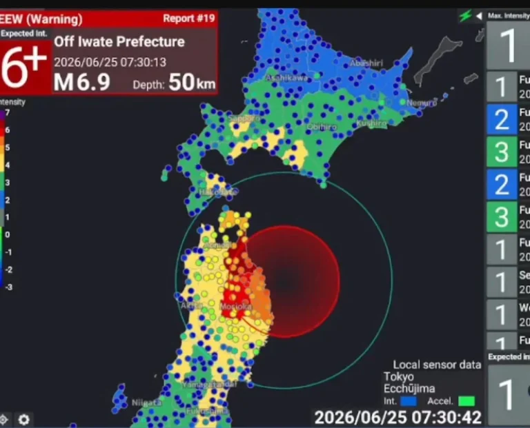 Significant earthquake rocks coastal area near Iwate Prefecture, Japan
