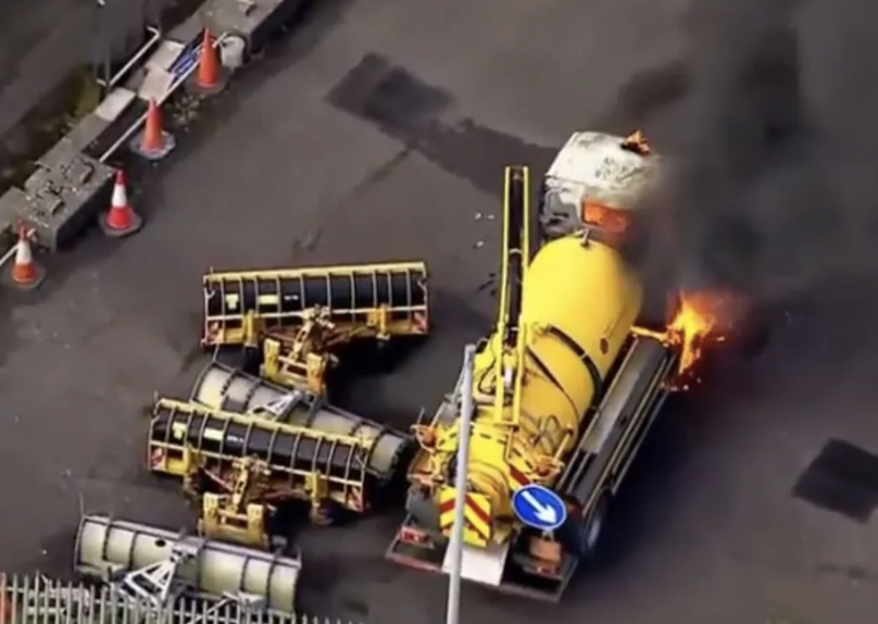 Riot Officers Respond to Violence as Lorries Set Ablaze During Protests