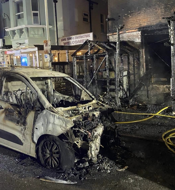 Firefighters Battle Bar Blaze And Van Fire On Orwell Road Clacton