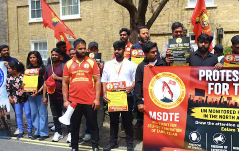 Tamil Protesters Gather Outside High Commission Demanding Self-Determination and Justice