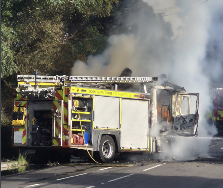 Fire Crew Tackles Engine Fire, A350 Closed at Charlton Marshall
