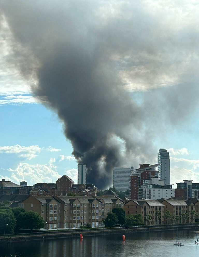 Major Fire Breaks Out at Recycling Centre as 100 Firefighters Respond