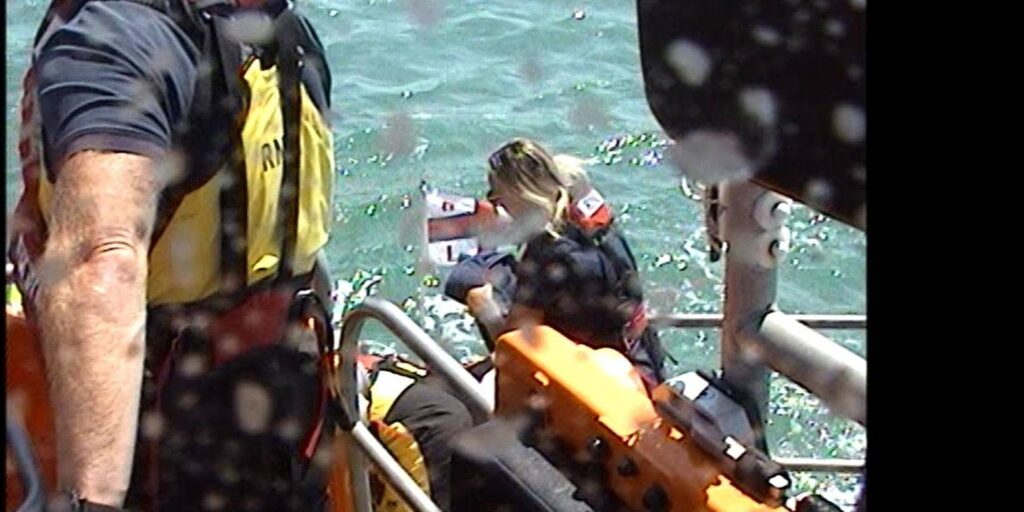 Young man pulled from sea by Selsey RNLI after disappearing beneath waves