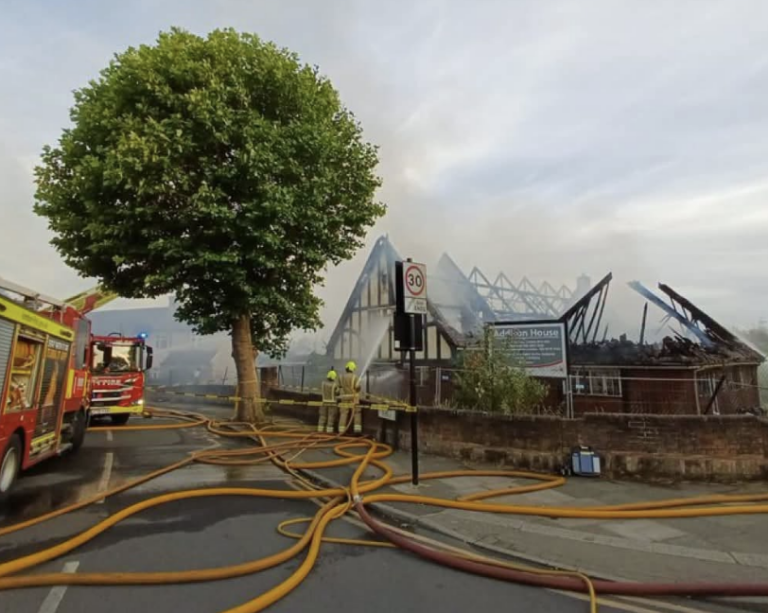 Large Fire Erupts at Abandoned Church Hall in Southgate