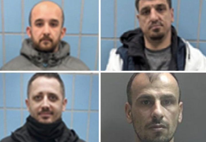 Four burglars jailed after police stop car carrying stolen property and burglary tools
