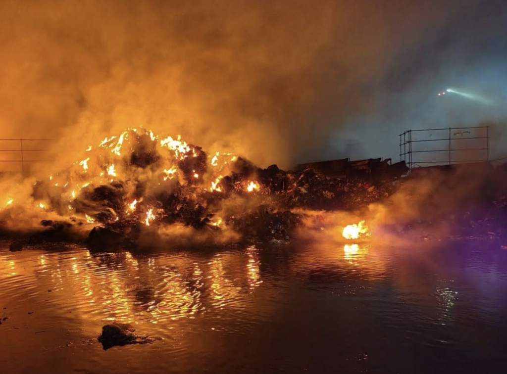 Fire Service Thanks Public After Huge Timber Blaze Involving 2,000 Tonnes of Recycled Wood