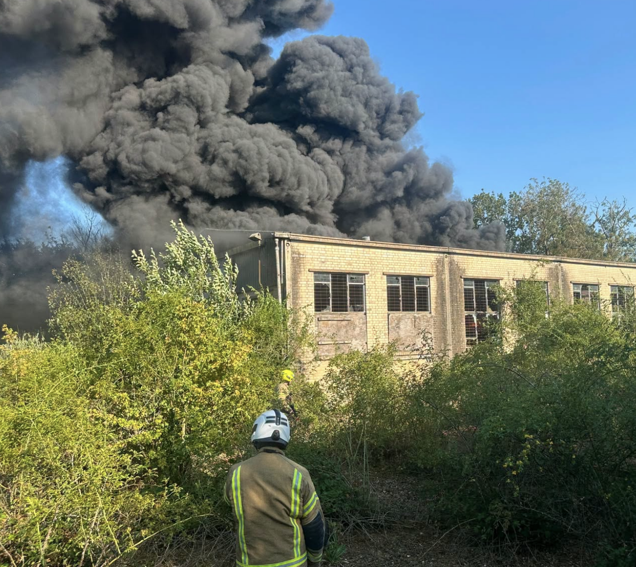 Firefighters Tackle Major Industrial Blaze as Thick Black Smoke Billows Across Essex