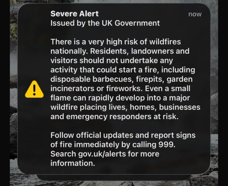 UK Government issues severe wildfire alert warning of ‘very high risk’ nationally