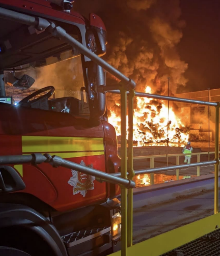 40 firefighters tackle huge blaze involving 4,000 tonnes of scrap metal at East Tilbury recycling centre
