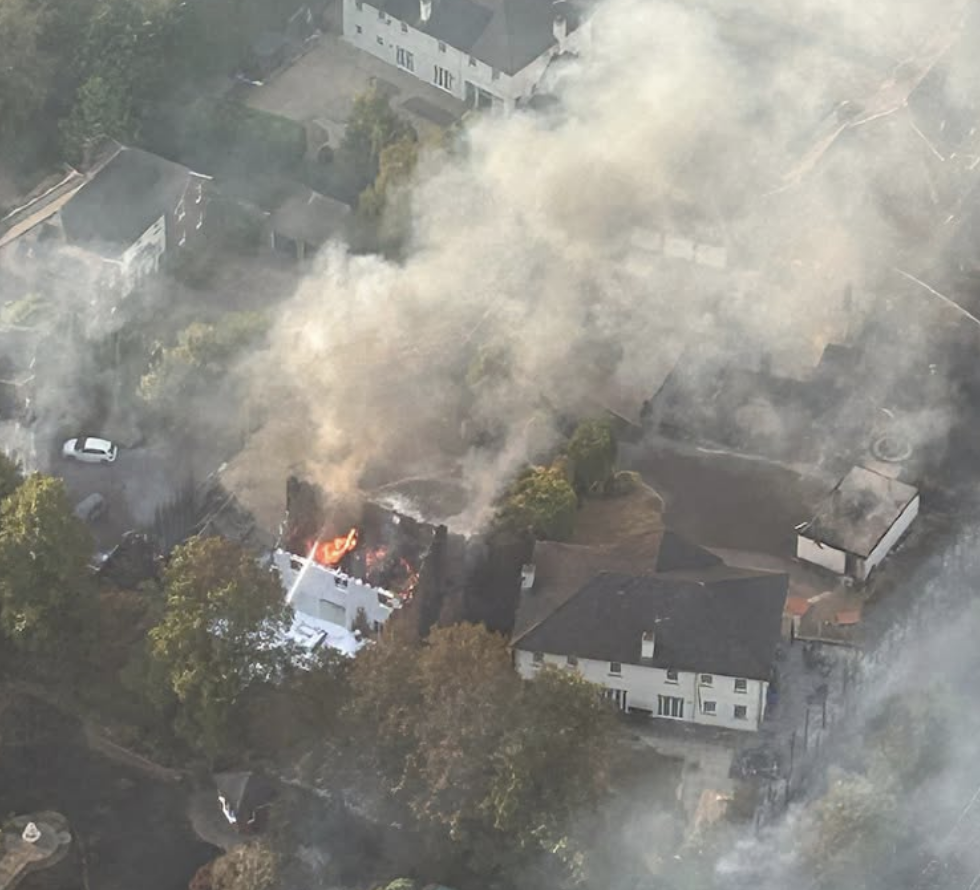 60 firefighters battle extensive grass fire near Stourbridge golf course as flames spread across roads