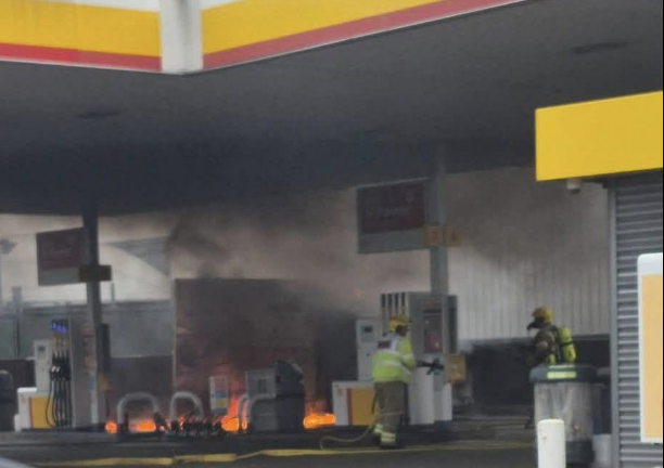 Fire breaks out near petrol station on Winchester Road in Southampton