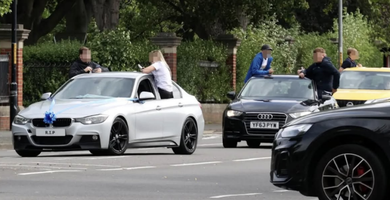 Teens hang from car windows as crowds gather for funeral of A66 crash teenager