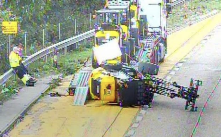 Three-mile queues on M25 after generator falls from trailer near Enfield