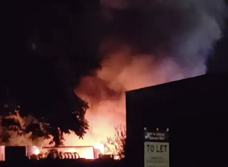Huge fire erupts at Thatcham industrial estate as explosions heard and trains cancelled
