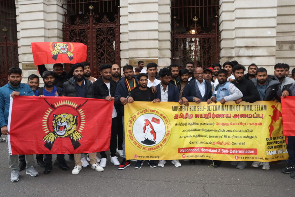 Tamil protesters march through central London over removal of Thileepan memorial statue in Sri Lanka