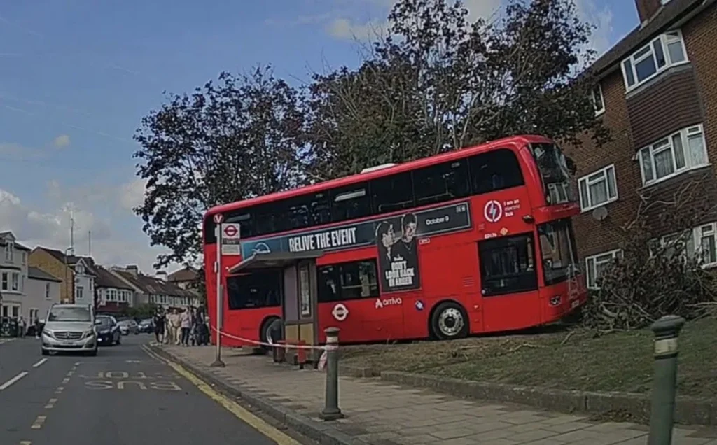 Bus crashes into front garden near Penge East station