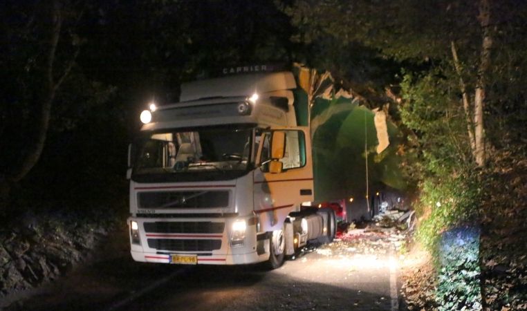 Lucky Escape For Overseas Lorry Driver After Trailer Hits Trees In Fareham