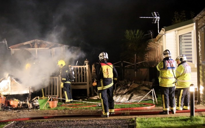 Fire Rips Through Park Dean Holiday Park  On Hayling Island Described As Something Out Of A War Zone