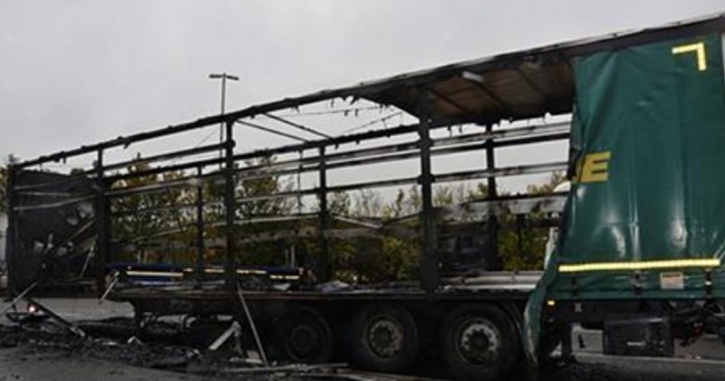 Driver Escapes Injury After Arson Attack  On Lorry  Trailer