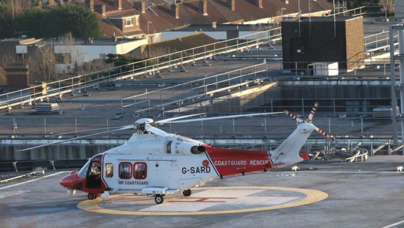 Major Rescue Involing Coastguard Helicopter  From Container Ship In The Solent