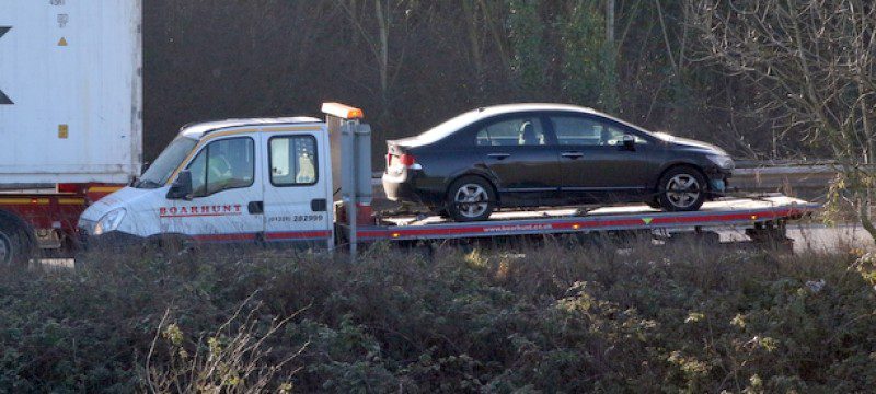 Crash Closes One Lane Of  M27 Motorway Junction Slip Road