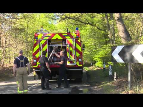Crews Damping Down Forest Land After Burghfield Forest Fire