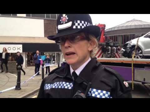 Surrey Police  Speaking At The Scene After Seven People Hurt Outside Guildford Shopping Centre