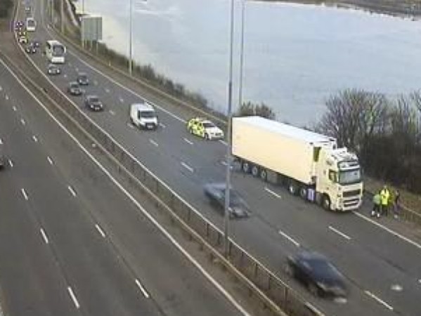 Major Motorway Lane Closed After Lorry Collision In Portsmouth
