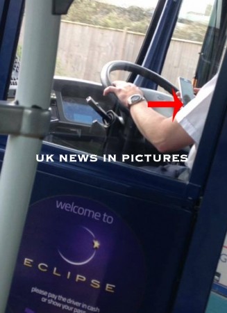 Eclipse Bus Driver Snapped Using Mobile Phone Whilst Driving Bus