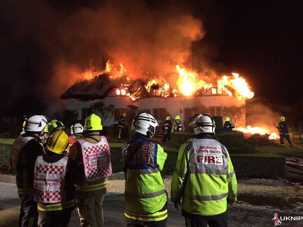 A £1.5 Million Thatched Property Gutted By A Huge Fire Leaving Person In Hospital In Petersfield
