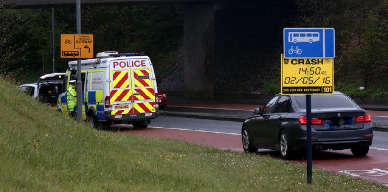 Police Close Road Near Widley.