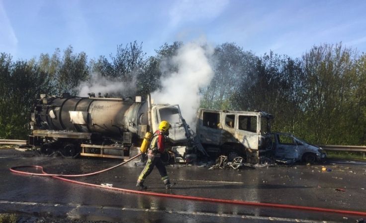 Tanker Hits Fire Truck In Aston On Trent