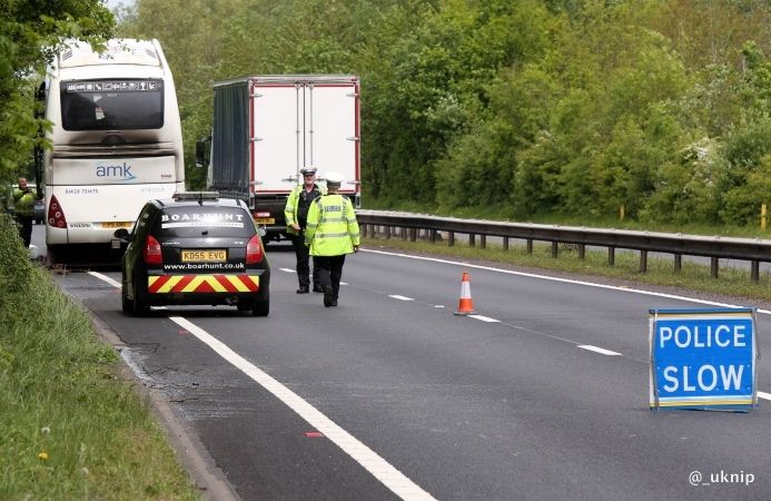 Fire Crews Called To Coach Fire On A3 Near Petersfield