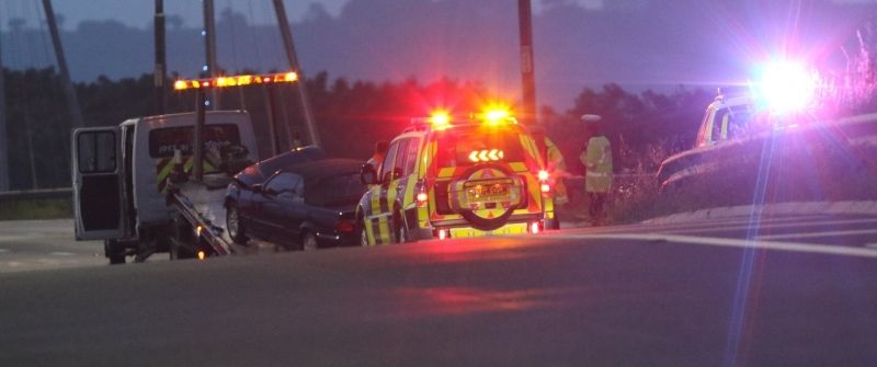 Overturned Bmw Closes Two Lanes Of The M275