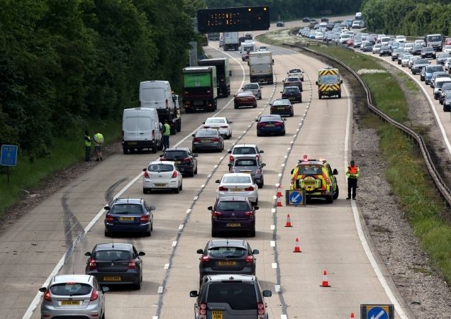 One Lane Closed On The M27 After Van Crashes Into Crash Barrier