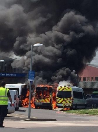 East Surrey Hospital Catches Fire  After Ambulance Burst Into Flames