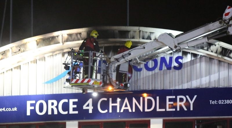 Fifty Firefighters Battle Blaze At Swanwick Boatyard  