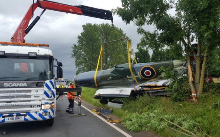 Spitfire Crashes On A3 Whilst  On Route To The Isle Of Wight