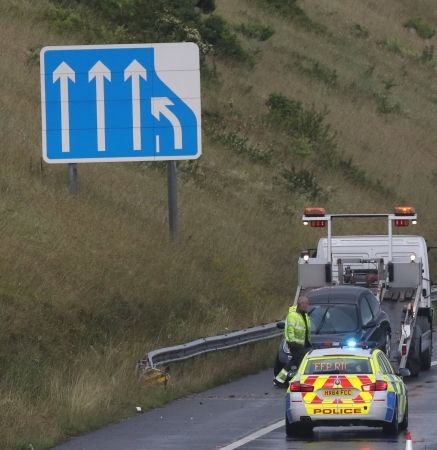 One Lane M27 And The Hardshoulder Closed After Vehicle Leave Carriageway 