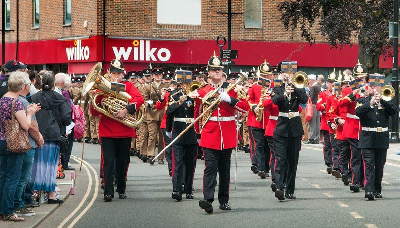 Hundreds Of People Turned Out To Watch Troops From Three Military Regiments March Through Andover